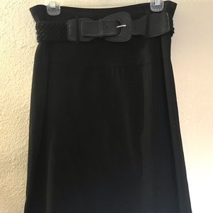Black pencil skirt with belt